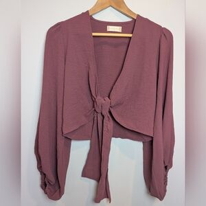 Altar'd State Women's Size XS Dusty Rose Wrap Front-Knot Blouse